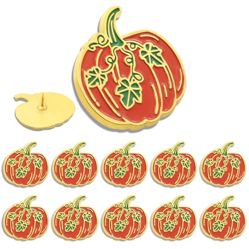 Image of 12 Pcs Pumpkin Lapel Pin Enamel squash Horror Halloween Thanksgiving cushaw Brooch Thanksgiving Day Gift Souvenir for men women Festival Hat Bag Suit Dress