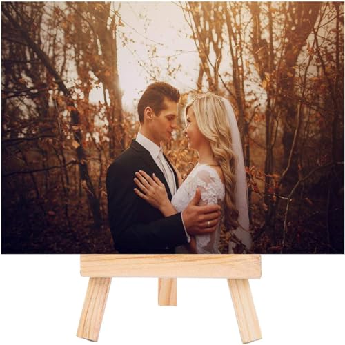 حامل عرض خشبي طبيعي صغير من تزويق، حامل عرض 7 × 12.5 سم، حامل ثلاثي القوائم لحفلات الرسم الفناني، حامل لسطح الطاولة للقماش الصغير، حرف الاطفال، بطاقات العمل، الصور، 12 قطعة