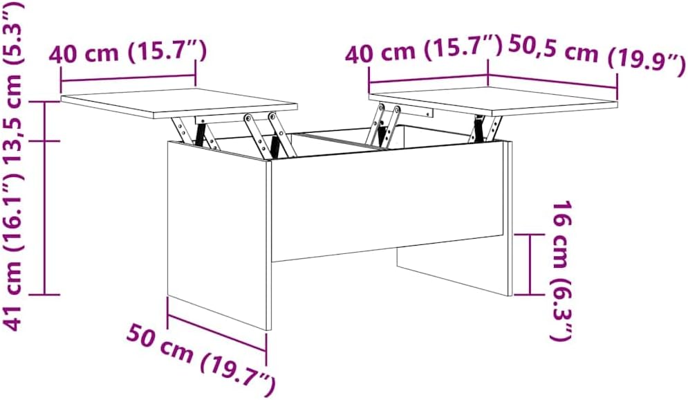 vidaXL Sturdy Modern Coffee Table, Rectangular Shape, Chic Living Room, Compact Style, Multi-Purpose Surface