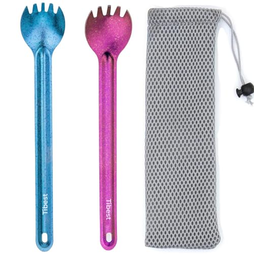 Image of Titanium Spork, 8.7 inch Long Handle, Ultra Lightweight Camping & Backpacking Utensil for Hiking, Travel