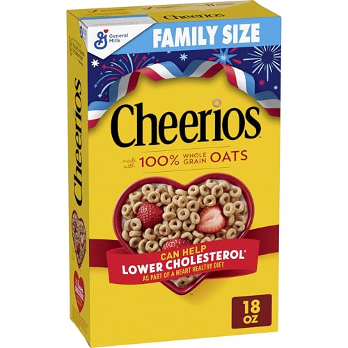 Cheerios, Heart Healthy Gluten Free Breakfast Cereal, Family Size, 18 oz