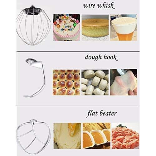 AYDQC Stand Hand Mixer Ei Schläger, Teigmischer Stand Mixer Edelstahl Neigungskopf 10-Gang-Multifunktions-Hausküche… – Bild 3