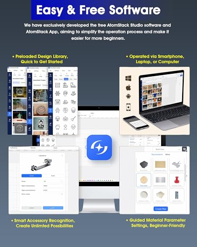 Gravador a laser ATOMSTACK P1 para iniciantes, sem necessidade de instalação, máquina de marcação po