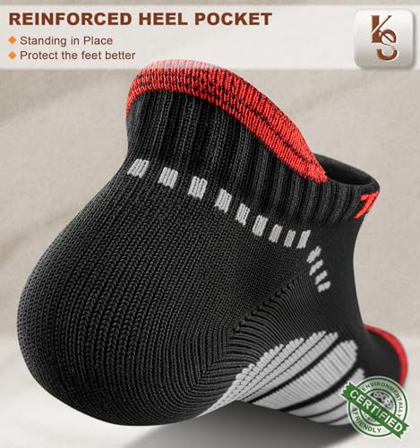 KEMISANT Men Running Socks,Active Ankle Socks No show Cushioned Footbed Arch Support4