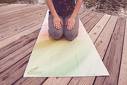 Hot Yoga Towel,Non-Slip Yoga Mat Cover,Eco-Friendly,Exclusive Pockets Cover Each Corner Of The Mat,Microfiber Yoga Towel,Ideal For Bikram, Hot Yoga, Pilates,Or Sweaty Practice (Colorful) #TOP6