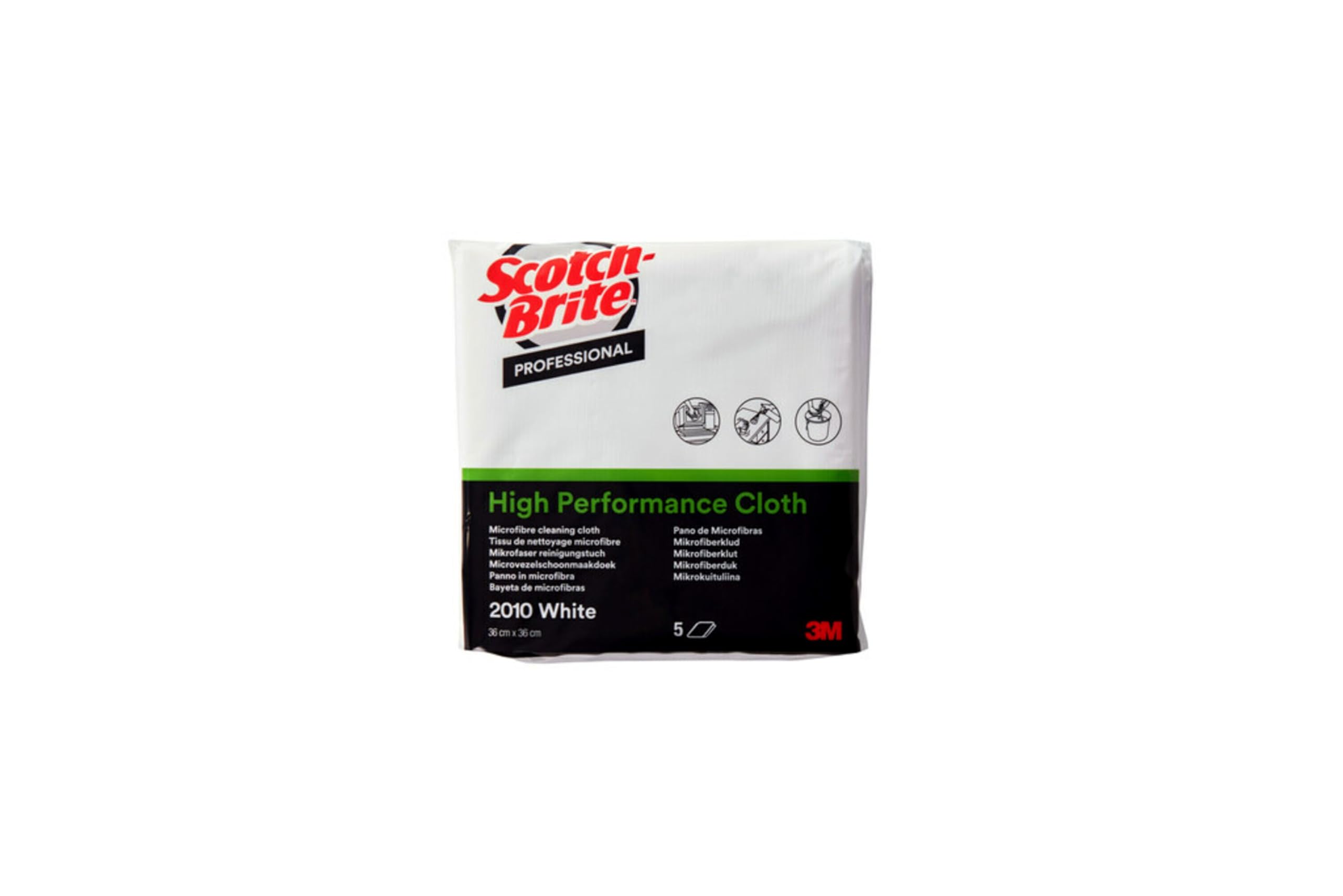 Lingettes Microfibre Haute Performance Scotch-Brite 2010, Blanc, 360 mm x 360 mm