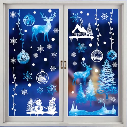 107 Stk Fensterbilder Weihnachten Selbstklebend, Fenstersticker...