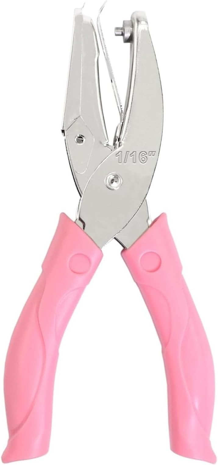Toysdone 1/16 Inch Small Mini Tiny Shaped Circle Metal Single Handheld Hole Paper Punch Punchers with Soft-Handled for Tags Clothing Ticket