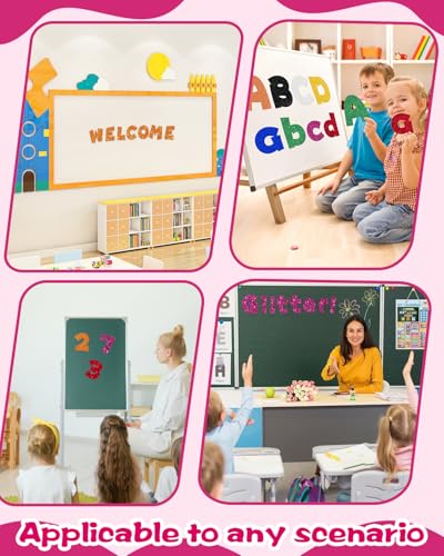 Image of 243 Pcs Glitter Bulletin Board Letters, Numbers and Punctuation 4 Inch