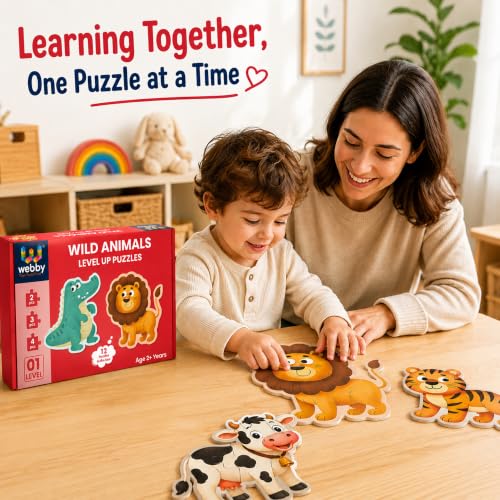 Image of Webby Wild Animals Level Up Jigsaw Puzzles for Kids