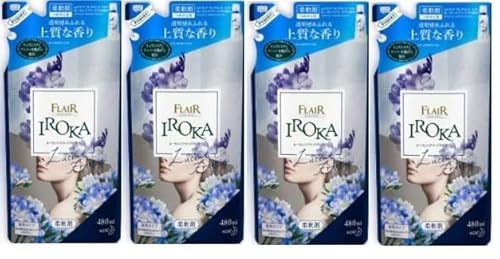【まとめ買い】4パック 詰め替え用 店舗限定 ピュアムスクとアンバーを贅沢に配合 ルーセントフリージアの香り 柔軟剤 480ml(×4)