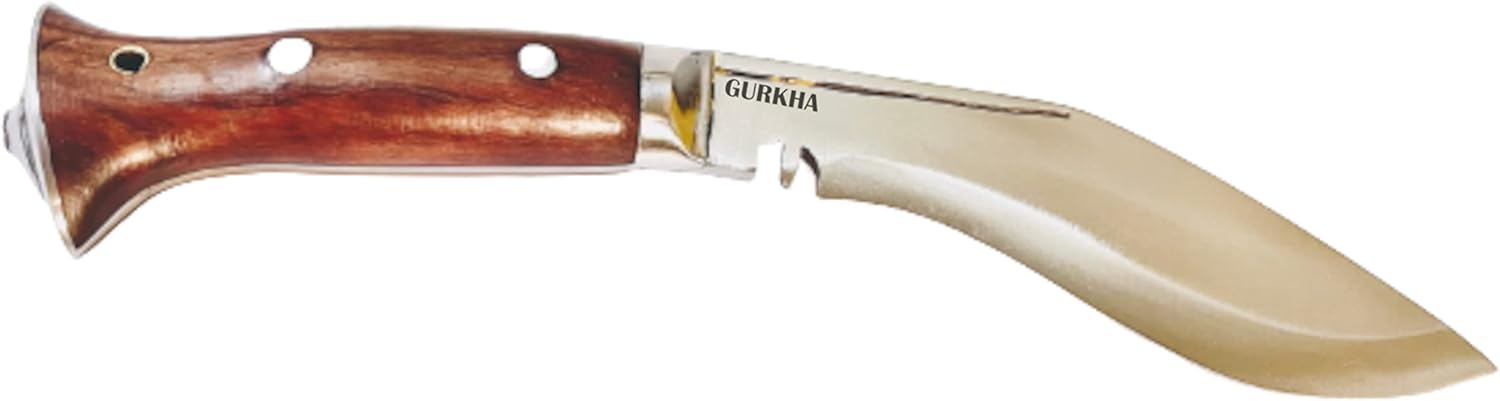 Gurkha Authentic Hand-Hammered Kukri Knife 5.5" Blade World War II Historical Mini Panawal 10" Khukuri Kukri Knives Full Tang With Leather Sheath - Hand Forged By Blacksmith In Nepal