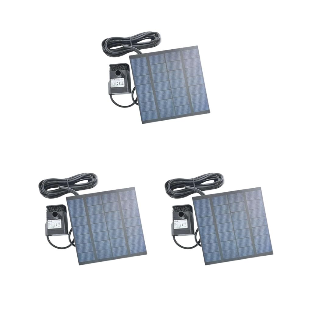 Set di 3 pompe ad acqua solare con 4 ugelli per fontana esterna per uccelli da giardino