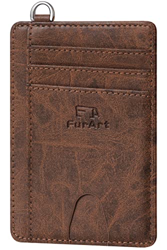 FurArt Slim Minimalist Wallet, Front Pocket Wallets, RFID Blocking, Credit Card Holder for Men & Women-Coffee