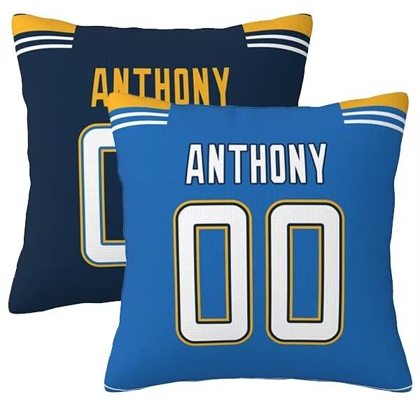 Slaccvd City Custom Throw Football Pillow Cases(2Packs) Personalized Design Any Name and Number 18