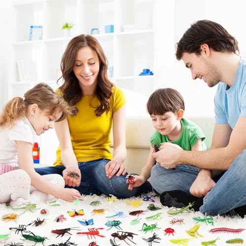 Miniatura 7 de Doitem 62 Pcs Insectos Realistas De Plástico Para Niños, Juguetes Educativos Con Figuras Para Halloween