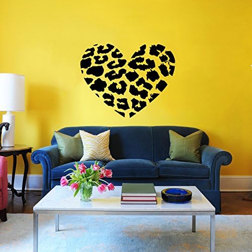 Miniatura 2 de pared con forma de corazón Cheetah Spot Corazón Amor De Impresión calcomanía para pared calcomanías vinilo Home Interior Decoración de pared para
