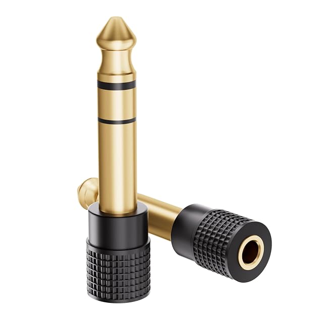 VCELINK 6 35mm 1 4 Male to 3 5mm 1 8 Female Audio Adapter Gold-Plated TRS Stereo Jack
