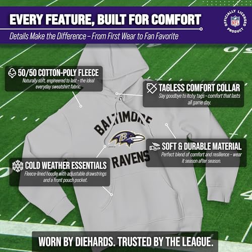 Image of Team Fan Apparel NFL Gameday Hoodie Pullover Sweatshirt for Men and Women | Officially licensed NFL Gameday fleece pullover - kangaroo pocket, ribbed cuffs, drawstring hood, unisex fit