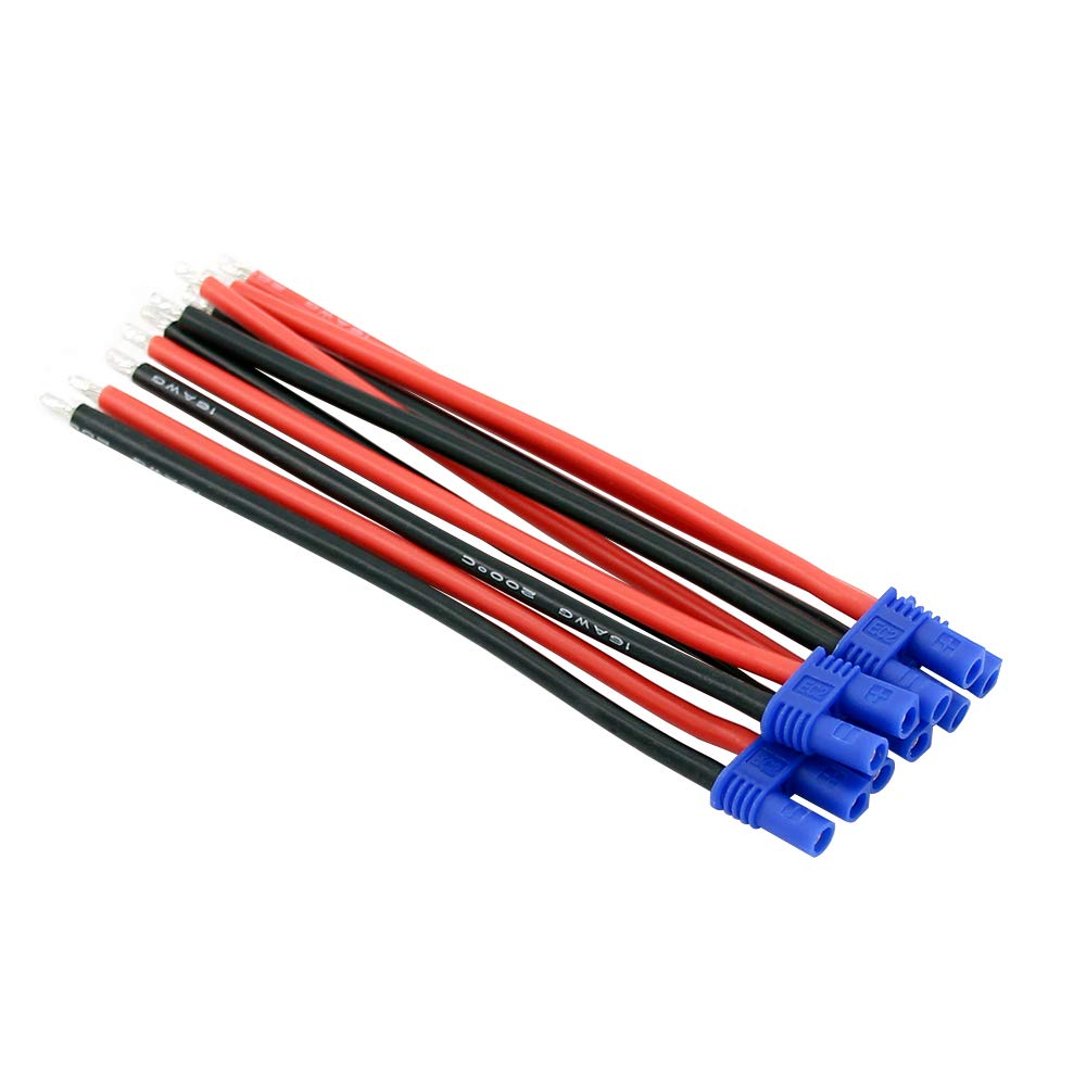 EC5 Lot de 2 connecteurs banane mâles avec fil en silicone 20 cm 10 AWG