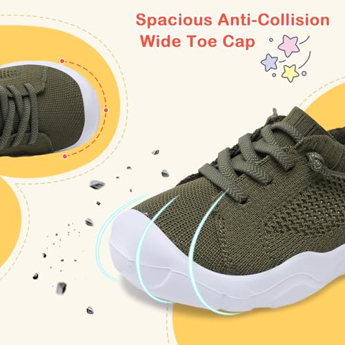 Image of LeIsfIt Toddler Shoes Boys Girls Wide Toe Box Breathable Slip-On Sneakers Kids Lightweight Barefoot Feel Shoes for Everyday Play