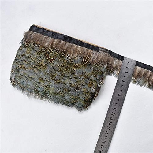 Zamihalaa Wholeslae Natural Peacock Feathers Chicken Pheasant Feather Trim Fringe Ribbon Feathers for Crafts Feathers for Jewelry Making