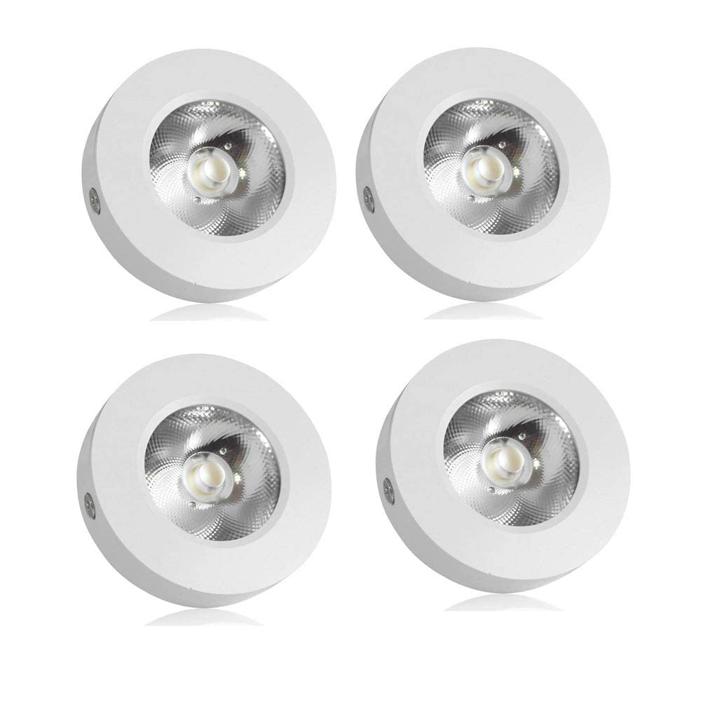 LUOFDCLDDD Spotlights,6Pcs Ultra-Thin Small Spotlight Surface Mounted Led Ceiling Light Ceiling Downlight Simple Spotlight 3000K Warm Light Outdoor Lights/4Pack/White Light