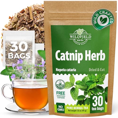 Image of 30 Bags Catnip Tea Catnip Herb Tea (Nepeta L.) - 30 Count 1.5g Bags Cat Nip Leaf Herb Hierba Gatera
