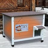 Rockever Insulated Cat House, 100% Insulated Outdoor Cat Houses for Winter Outdoor Cat Houses for Feral Cats Weatherproof All-Round Foam Design