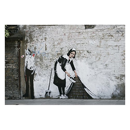 Affiche Banksy graffiti street art pour habiller un grand mur vide blanc