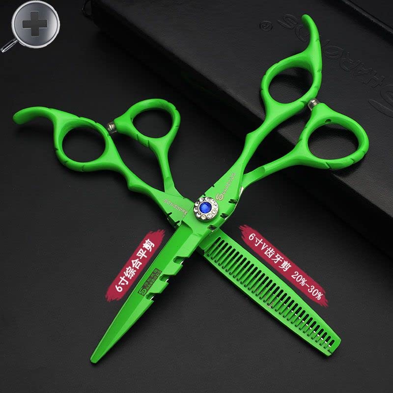 SHARONDS Tijeras de pelo de acero inoxidable de alta dureza 440C de 6 pulgadas para peluquería, estilista, herramienta de adelgazamiento para peluquería especial (juego de tijeras)