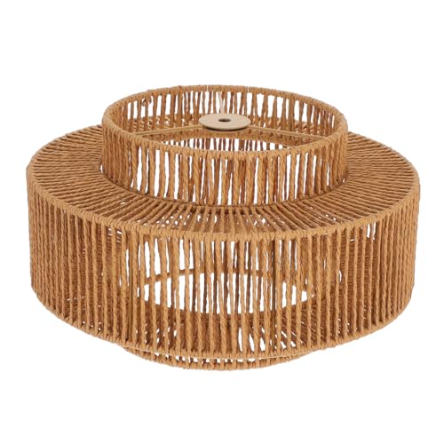 Garneck 紙紐編みペンダントランプシェード 大型 ハンドメイド 軽量 簡単取り付け 吊り下げ用 交換用ランプカバー 和風インテリア 家 飲食店