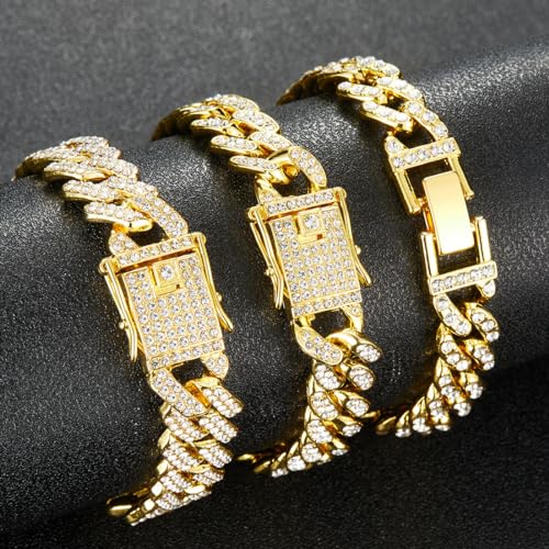 Jacruces Elegant Gold and Silver Cuban Link Anklet Set for Women - Plus Size Layered Rhinestone Jewelry Gift - Image 6