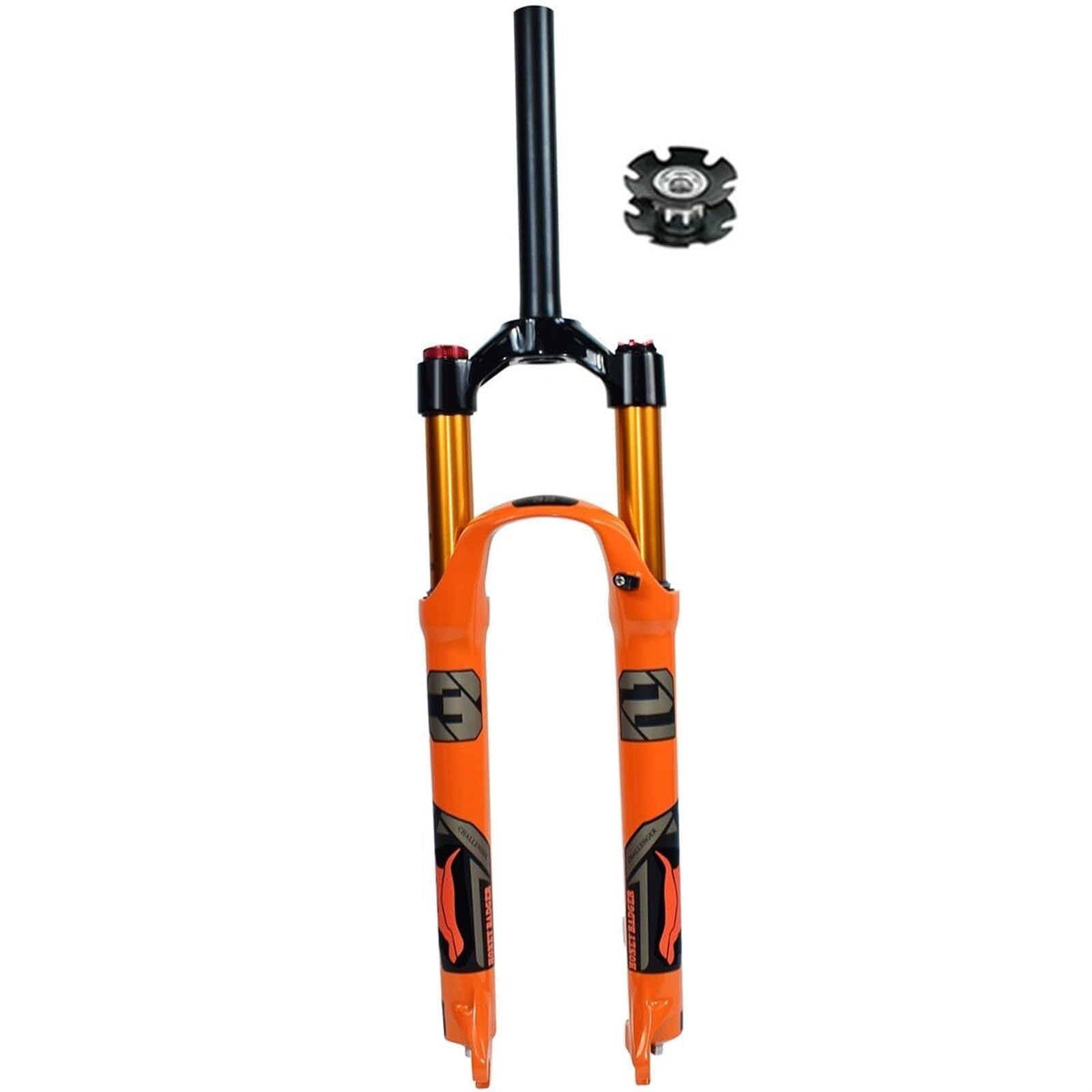 1 widelec rowerowy z prostą rurą 1/8 cala nadaje się do MTB, rowerów turystycznych, rowerów składanych, XC, e-bike, skok sprężyny 120 mm, 100 x 9 mm szybkozłączka do rowerów górskich