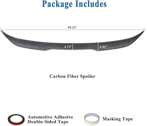 Miniatura 6 de AeroBon Alerón de maletero de fibra de carbono real compatible con BMW Serie 3 G20 Sedan G80 M3 2019-2023 (estilo profesional)