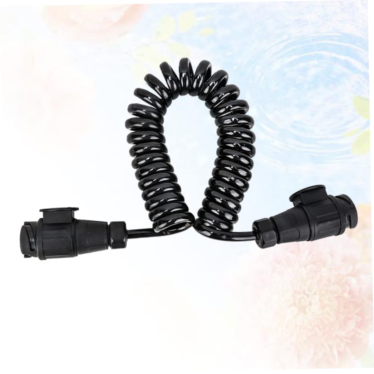 SOLUSTRE Conector de Remolque de 13 Vías Cable Espiral de Extensión, Plástico y Metal, Conecta Luces Traseras E Indicadores para Vehículo y Remolque