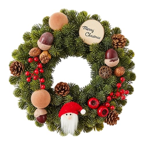 Couronne de Noël artificielle de haute qualité avec pommes de pin rustiques