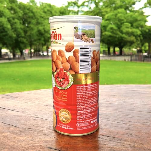 Image of Combo - Chicken Flavour Peanuts and Shirmp Flavour Peanuts - Dau Phong Vi Ga and Dau Phong Vi Tom - 7 Oz per Can with 2 Cans per Order