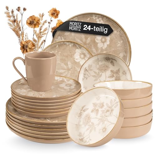 Moritz & Moritz MARIELLA Steingut Geschirrset 6 Personen 24-tlg. -...
