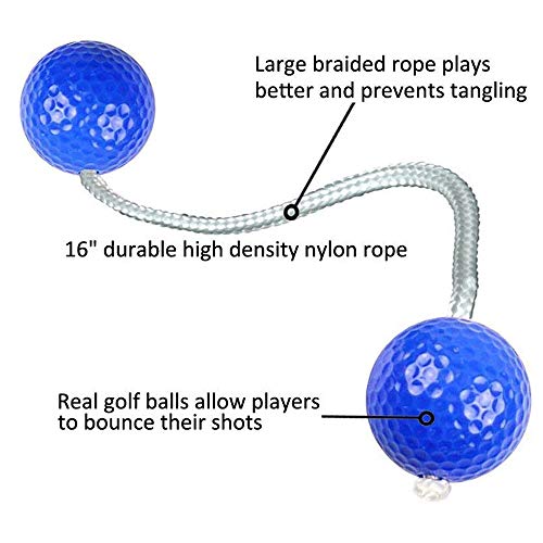 Qtimal Ladder Toss Game Replacement Ladder Balls, 3 Colors Tournament Quality Bolos Bolas with Real Golf Balls (9 Pack)