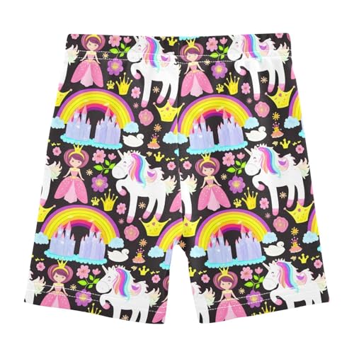 Castle Flowers Black Girls Bike Shorts Toddler Athletic Dance Under Skirts Dance Shorts for Sports,4T2