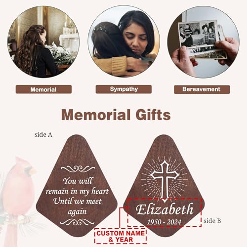 Image of ASTARIN Personalized Name Memorial Wind Chimes, Sympathy Gift for Loss of Lover Mom Dad, Bereavement Deep Tone Wind Chimes for Outside in Memory Gift, Decor Outdoor Garden Patio