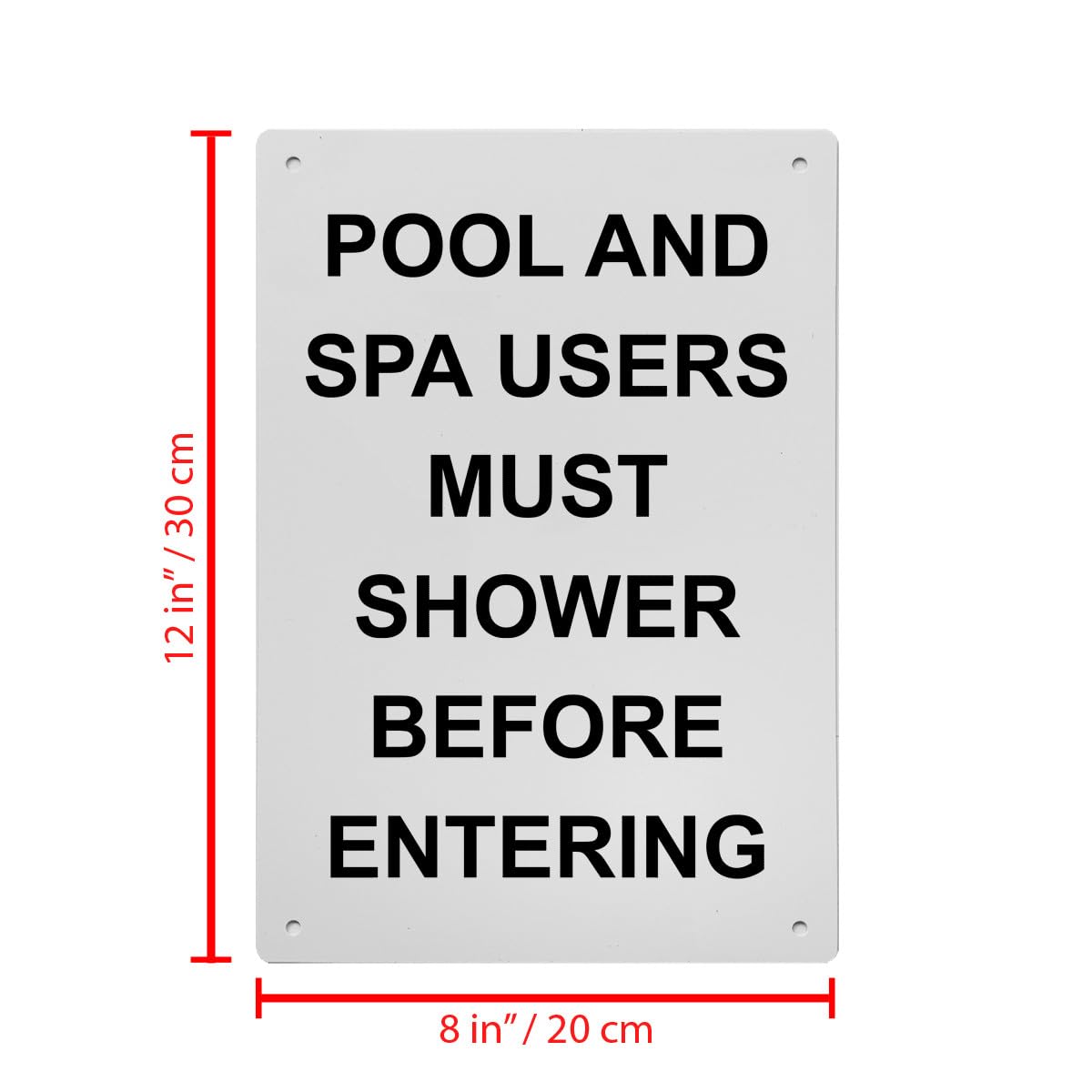 Pool And Spa Users Must Shower Before Sign, 8.5 x 11 in