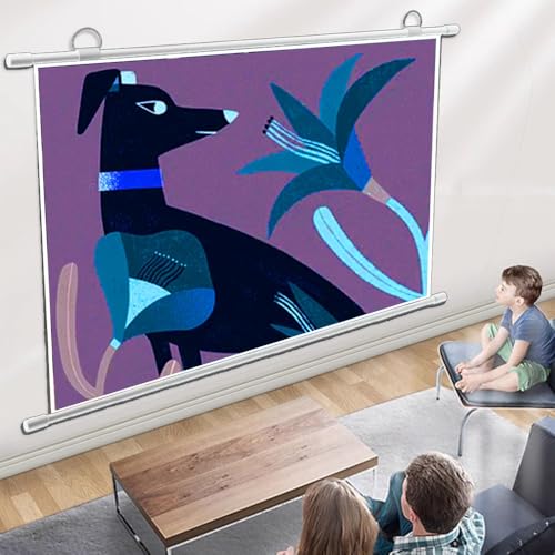 Pantalla manual enrollable 72'' 16:9 blanca portátil