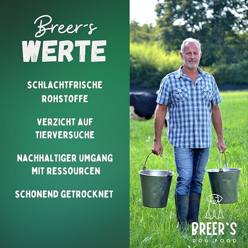BREERs 1kg Getrocknete Ochsenziemerbruch für Hunde | Deutsche Produktion | Ziemer vom Ochsen Hundesnack für große, kleine Hunde & Welpen | Kauartikel reinigt und stärkt das Gebiss