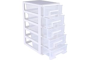 Space-Saving Plastic 5 Drawer Storage Organizer for Clutter-Free Living