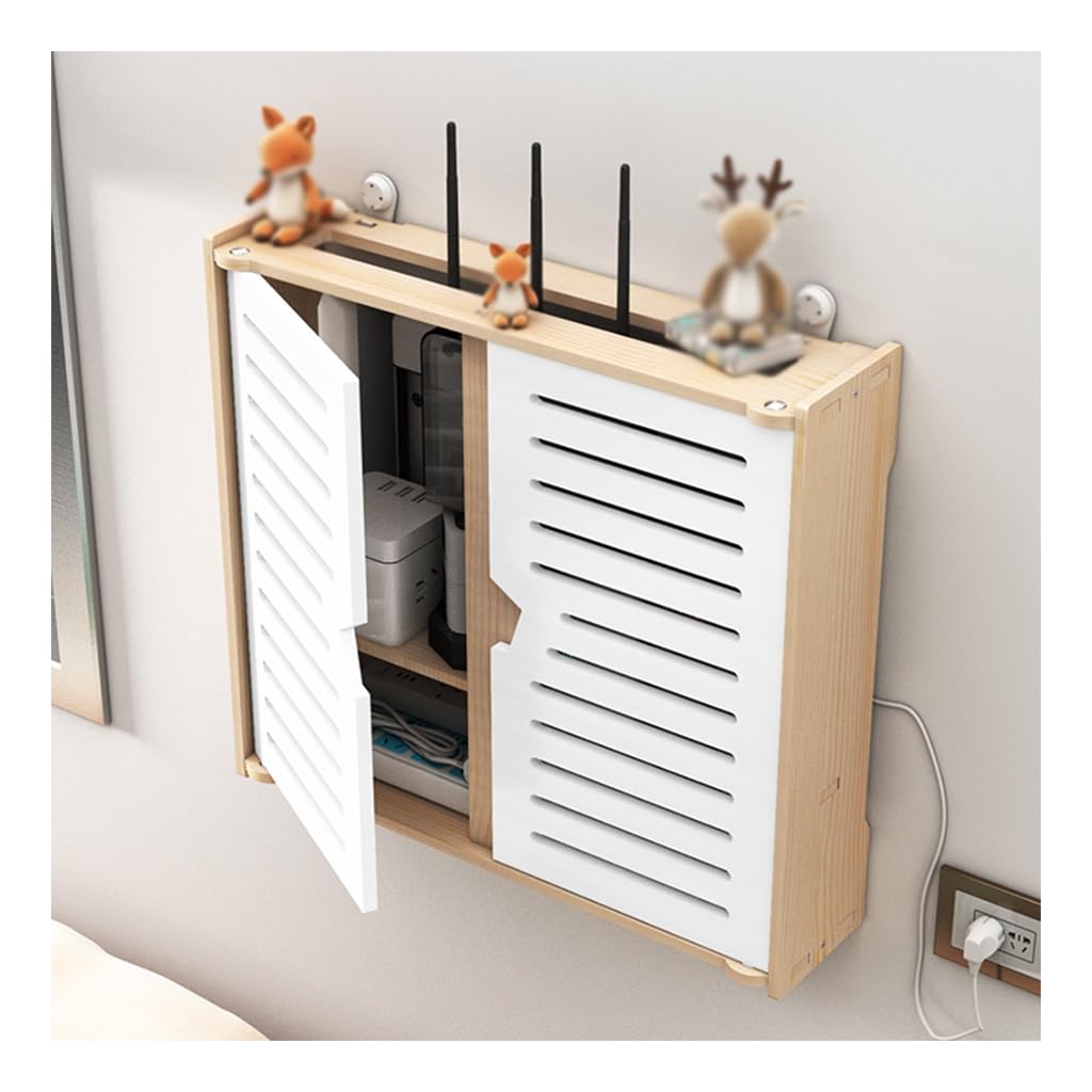 Boîte de rangement routeur WiFi et support mural TV flottant 47cm