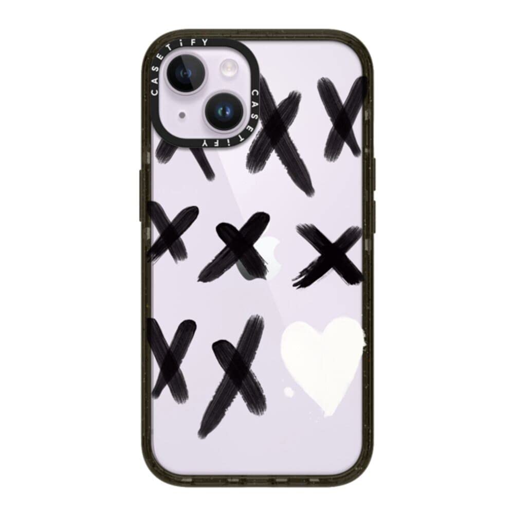 CASETiFY インパクト iPhone 14 ケース [MIL規格準拠 (4x MIL-STD-810G)/2.5mからの落下試験をクリア] - xo kisses - グロッシー ブラック
