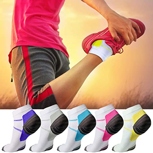 5 Pairs Compression Socks for Women Men Low Cut Running Socks for Athletic Support Travel Nurses Hiking4