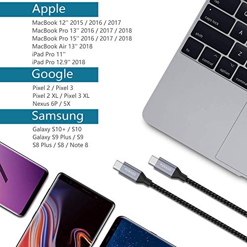 Nimaso Cavo USB C a USB C 1M,Cavo USB Type C 100W 20V / 5A PD con Cavo di Ricarica Chip E-Mark e Cavo Dati per MacBook,MacBook PRO,iPad PRO 2020,2018,MacBook Air,ChromeBook Pixel,Galaxy S20/S10